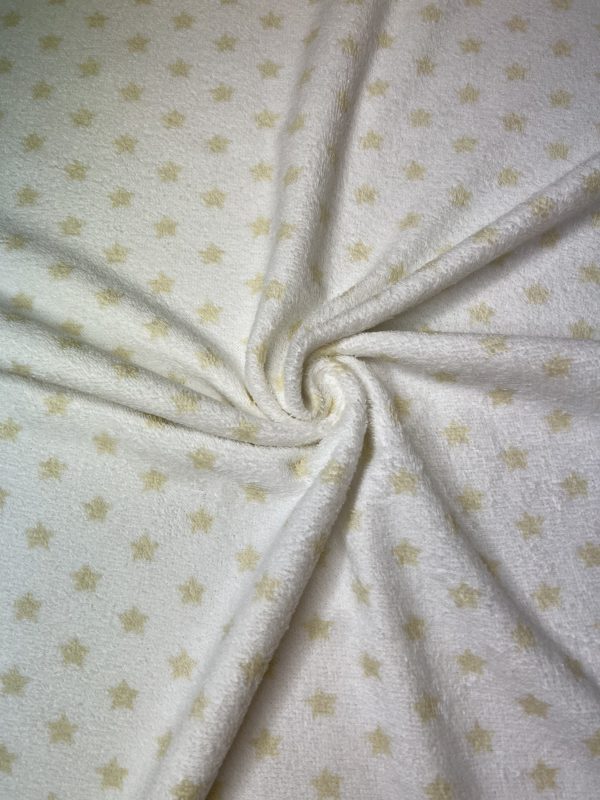 Towel fabric white with stars