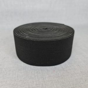 Elastic flat with a metallic thread in black colour 50mm