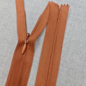Invisible light brown lace zip