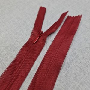 Invisible light burgundy lace zip
