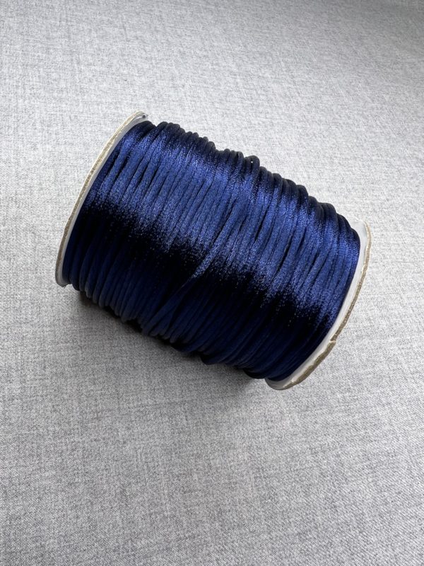 Satin cord 2mm in navy colour