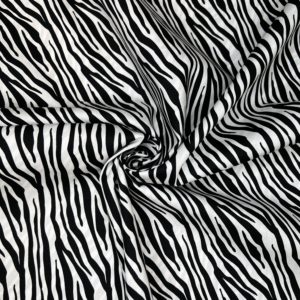 poplin zebra pattern fabric black and white