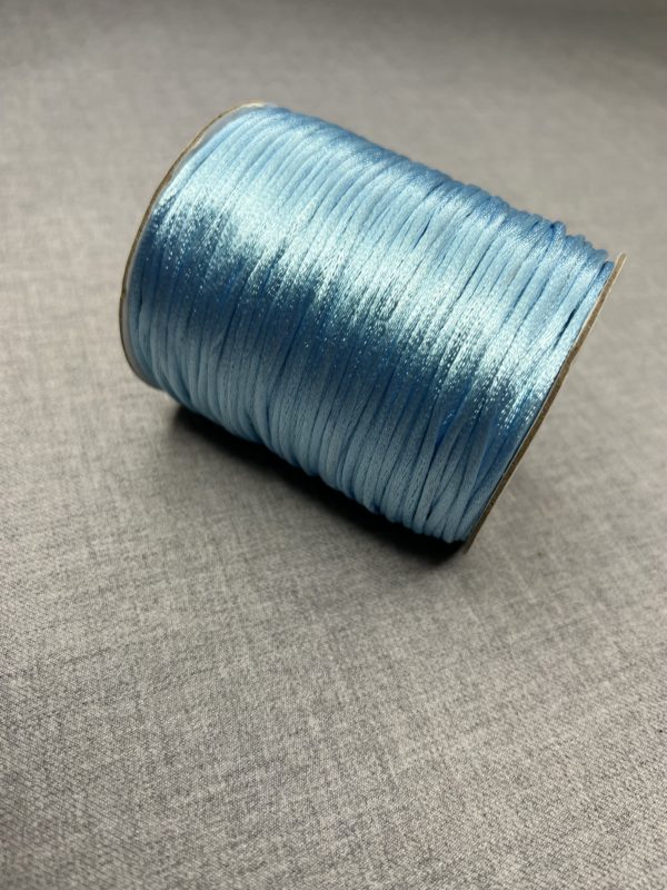 Satin cord 2mm in light blue colour