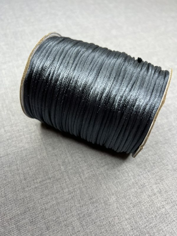Satin cord 2mm dark grey colour
