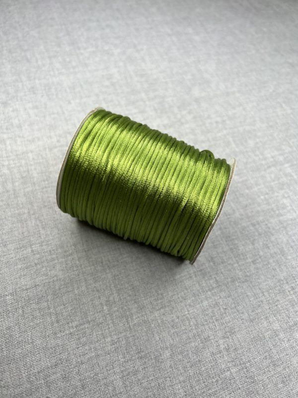 Satin cord 2mm in salad green colour