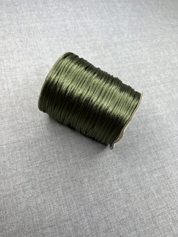 Satin cord 2mm in green colour