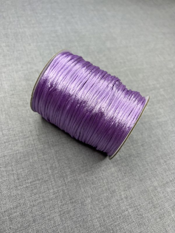 Satin cord 2mm in light purple colour