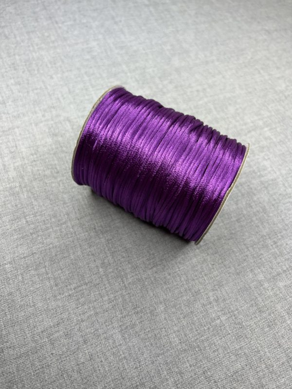 Satin cord 2mm in dark purple colour