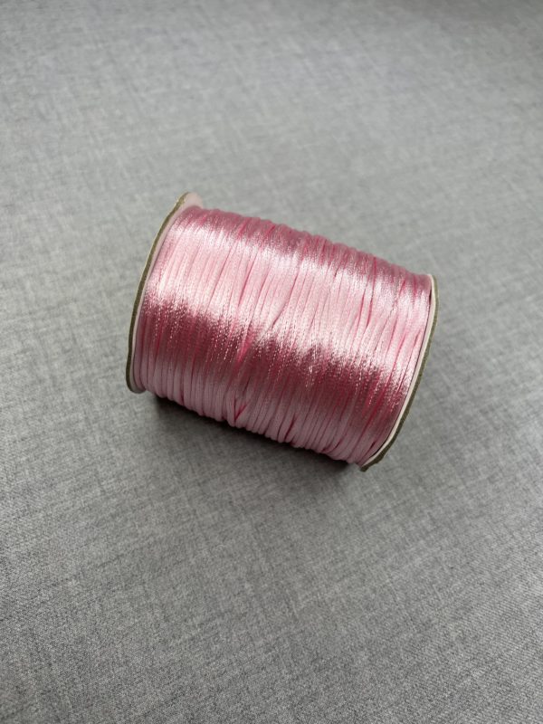 Satin cord 2mm in baby pink colour