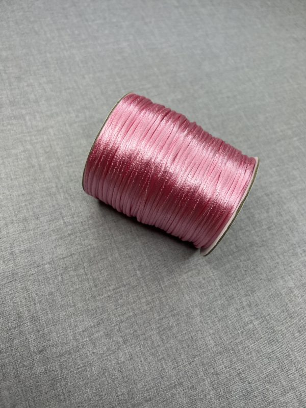 Satin cord 2mm in light pink colour