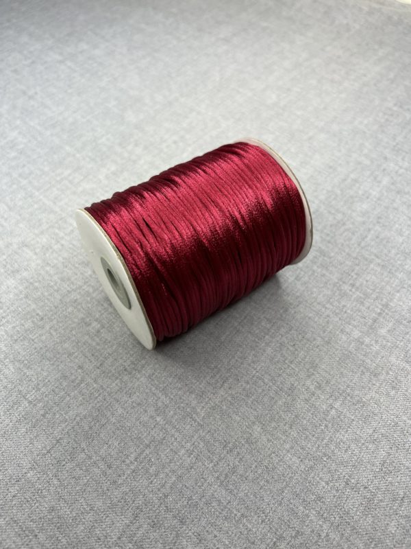Satin cord 2mm in red colour