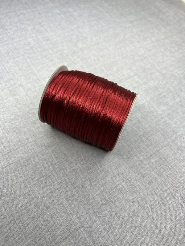Satin cord 2mm in dark red colour