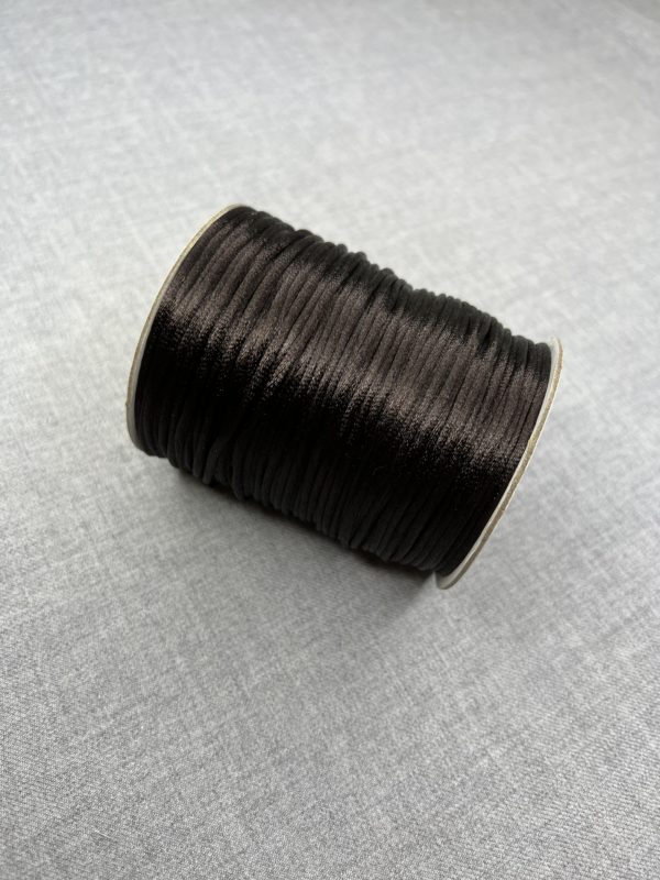Satin cord 2mm in dark brown colour