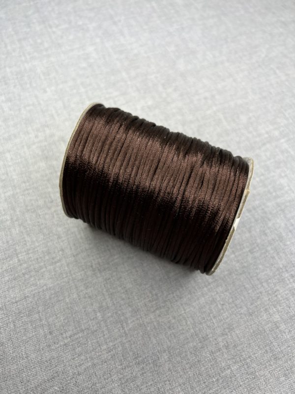 Satin cord 2mm in brown colour