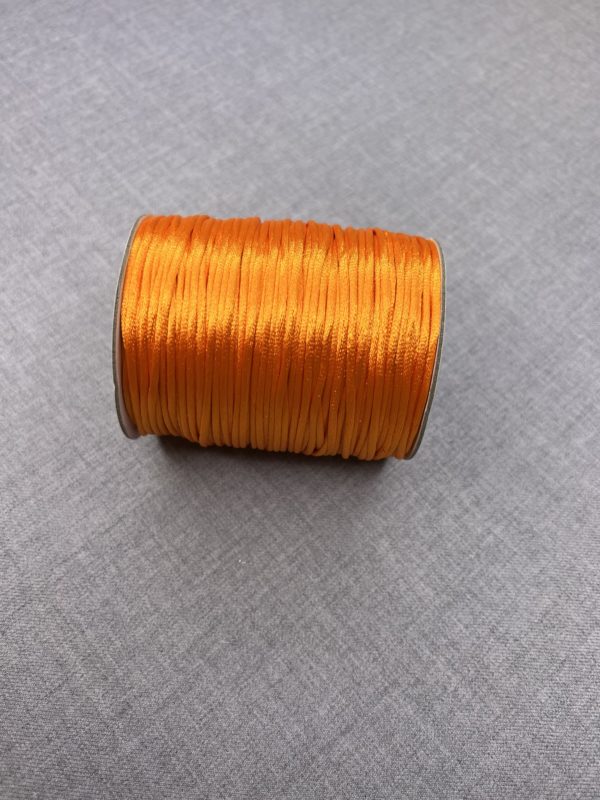 Satin cord 2mm in orange colour