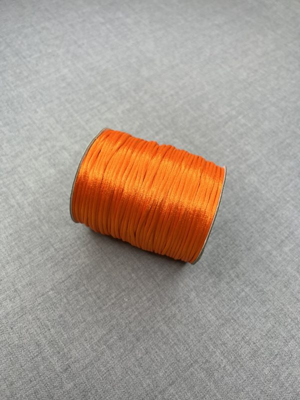 Satin cord 2mm in orange colour