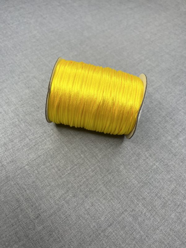 Satin cord 2mm in yellow colour