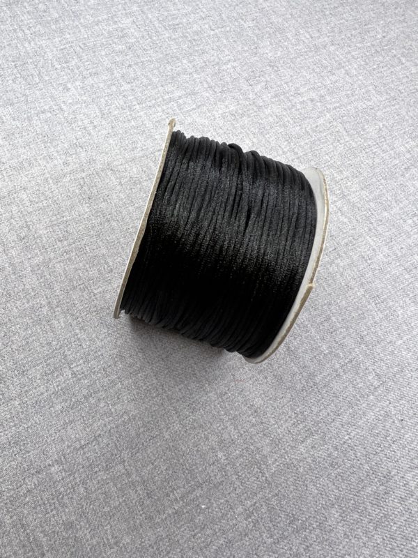 Satin cord 2mm in black colour