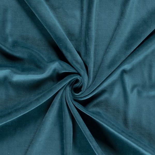 Nicky velours fabric in petrol colour