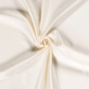 Satin fabric in cream white unicolour
