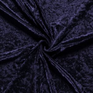 Crushed velvet fabric in navy colour