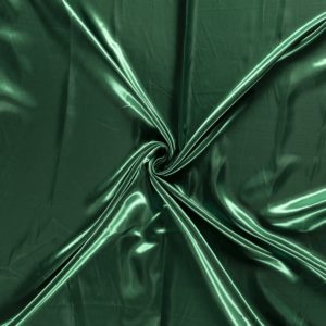 Satin fabric in green unicolour