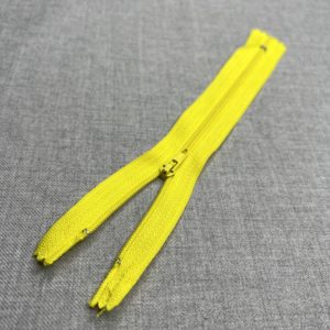 Yellow Nylon Closed end zip 18cm/7"