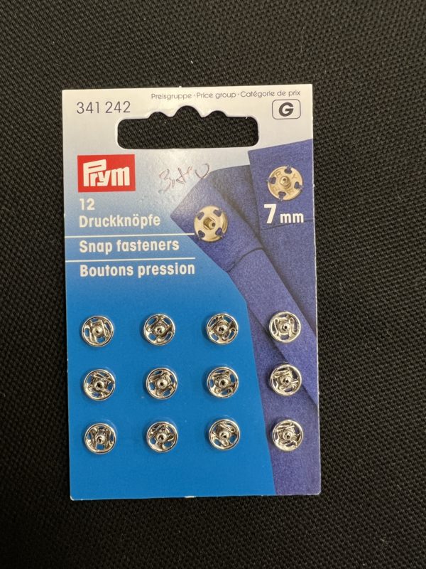 Prym 12 Snap fasteners silver Size 7mm