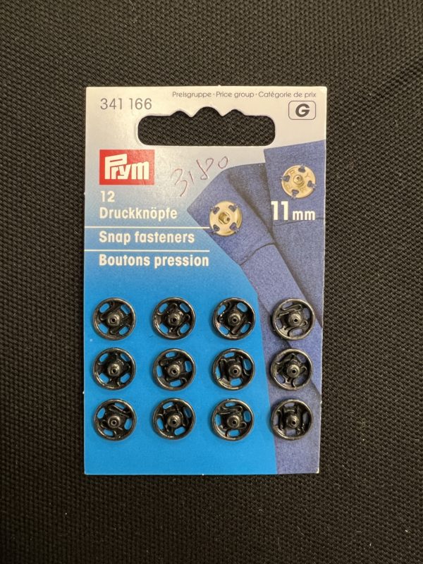 black Prym 12 Snap fasteners